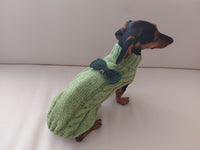 Christmas sweater with bow for dachshund or small dog dachshundknit