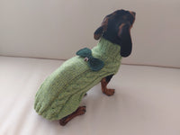 Christmas sweater with bow for dachshund or small dog dachshundknit