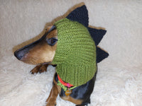 Dino dog hat,dino dog cloches hat snood dachshundknit