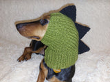 Dino dog hat,dino dog cloches hat snood dachshundknit