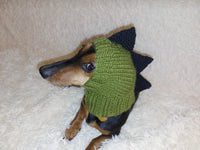 Dino dog hat,dino dog cloches hat snood dachshundknit