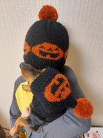 Halloween Hat Set Mom & Dog | Matching winter hat set for dog and owner, gift for mom dad and dog, puppy parents gift,set for owner and pet dachshundknit