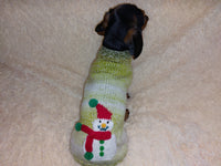 Christmas outfit for dachshund sweater with snowman dachshundknit