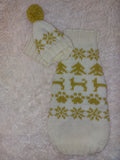 Christmas Pet Sweater and hat costume with dog paws, Snowflakes and Trees,Dachshund Dog Christmas Outfit Clothes dachshundknit