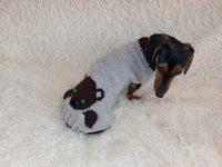 Bear sweater for dog dachshundknit