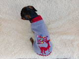 Christmas Pet Sweater with Reindeer,Dachshund Dog Christmas Outfit Clothes dachshundknit