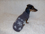 Christmas outfit sweater with deer and snowflakes for dogs,Christmas clothes sweater for dachshunds dachshundknit