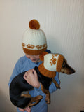 Pet paw beanies with matching owner's beanies, dachshund and me beanies, mum and pet beanie dachshundknit