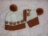 Pet paw beanies with matching owner's beanies, dachshund and me beanies, mum and pet beanie dachshundknit