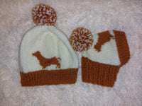 Dachshund pet beanies with matching owner's beanies, dachshund and me beanies, mum and pet beanies dachshundknit