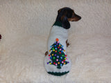 Christmas dressy coat with Christmas tree for dog,dachshund dressy Christmas sweater dachshundknit