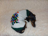 Christmas dressy coat with Christmas tree for dog,dachshund dressy Christmas sweater dachshundknit