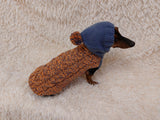 Clothes for dachshund or small dog hoodie dachshundknit