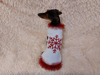 Christmas Pet Sweater with Snowflakes,Dachshund Dog Christmas Outfit Clothes dachshundknit