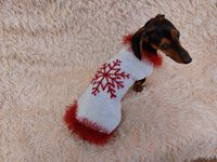 Christmas Pet Sweater with Snowflakes,Dachshund Dog Christmas Outfit Clothes dachshundknit