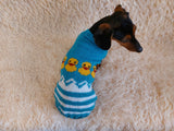Clothes for dogs sweater with ducks, jumper with ducks for dachshund dachshundknit