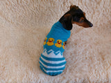 Clothes for dogs sweater with ducks, jumper with ducks for dachshund dachshundknit