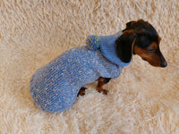 Winter wool coat with hood for dachshund or small dog dachshundknit