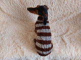 Wool warm pets striped sweater with arana ,warm clothes for mini dachshund dachshundknit