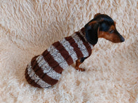 Wool warm pets striped sweater with arana ,warm clothes for mini dachshund dachshundknit