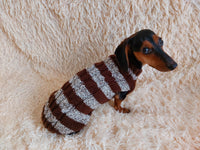 Wool warm pets striped sweater with arana ,warm clothes for mini dachshund dachshundknit