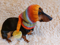Winter Knitted Dog Clothes Hat with Pom Pom, christmas santa hat for dog, santa hat for dachshund dachshundknit