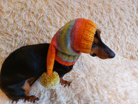 Winter Knitted Dog Clothes Hat with Pom Pom, christmas santa hat for dog, santa hat for dachshund dachshundknit