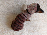 Warm wool sweatshirt for pets, hoodie for dogs dachshundknit