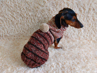 Warm wool sweatshirt for pets, hoodie for dogs dachshundknit