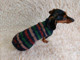 Stripes knitted dog sweater, striped dog jumper, dog clothes knitted striped sweater for dachshund dachshundknit