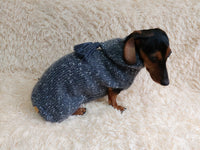 Warm wool sweatshirt for pets, hoodie for dogs dachshundknit