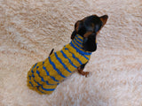Knitted striped dog sweater, dog clothes knitted wool handmade sweater, striped dog jumper dachshundknit