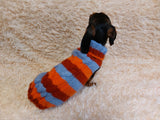 Striped wool winter clothes for animals, jumper with stripes for dogs dachshundknit