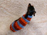 Striped wool winter clothes for animals, jumper with stripes for dogs dachshundknit