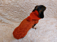 Dachshund clothes knitted hoodie sweater, knitted wool sweater for dachshund or small dog dachshundknit