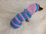 Striped sweatshirt for pets, hoodie for dogs, striped hoodie for dachshund dachshundknit