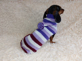 Striped sweatshirt for pets, hoodie for dogs, striped hoodie for dachshund dachshundknit