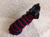 Wool winter striped pet jumper, dog sweater, dog clothes, dachshund warm vest dachshundknit
