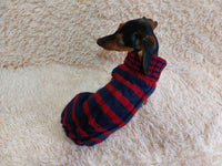 Wool winter striped pet jumper, dog sweater, dog clothes, dachshund warm vest dachshundknit