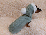 Hooded Dog pet Sweater, Sweater with hood for dachshund or small dog, sweatshirt knitted for dog dachshundknit