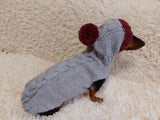 Hooded Dog pet Sweater, Sweater with hood for dachshund or small dog, sweatshirt knitted for dog dachshundknit