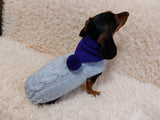 L Winter wool coat with hood for dachshund or small dog dachshundknit