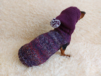 Warm wool coat for pets, sweatshirt for dogs, sweater hoodies for dachshunds dachshundknit