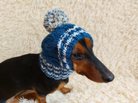 Hat winter pet wool with one pompom,clothes warm hat for dog dachshundknit