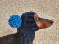 Hat winter pet wool with pompoms,clothes warm hat for dog dachshundknit