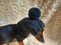 Dog Gray Pompom Hat,Pet Clothes Pompom Hat,Warm Puppy Hat dachshundknit