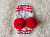 Christmas Clothes Pet Outfit Pom Pom Hat, Pet clothes winter warm wool snood hat for small dogs with pompom, pet gift, dog gift dachshundknit