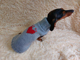 Heart wool sweater for pet, dog sweater for valentine's day, dog valentine's day gift with heart dachshundknit