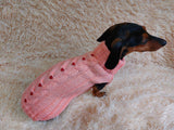 Winter pet clothes sweater with hearts,dog jumper pink with hearts dachshundknit