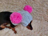 Military hat for dog, summer accessory for dog in military style knitted panama hat dachshundknit